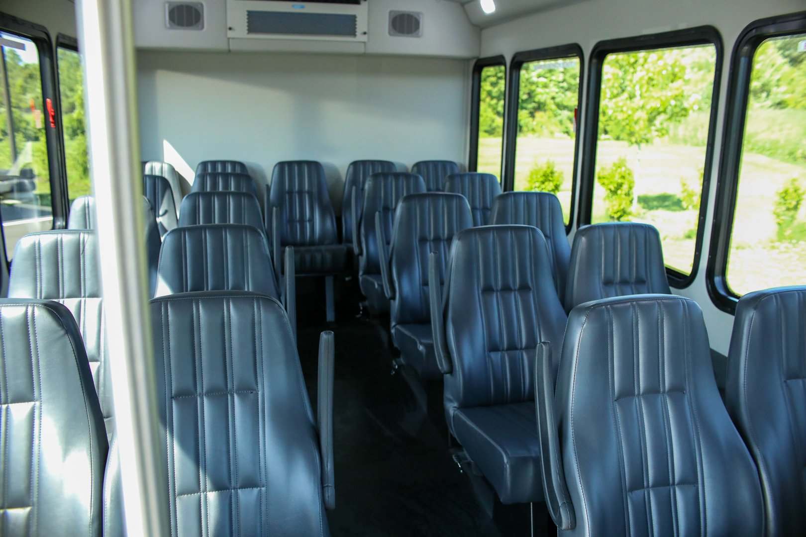 21 passenger front view seating