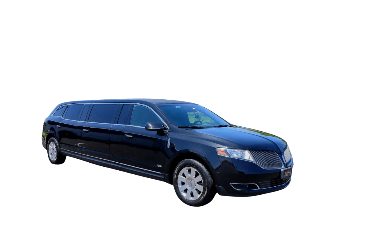6 passenger black stretch limo NO BACKGROUND