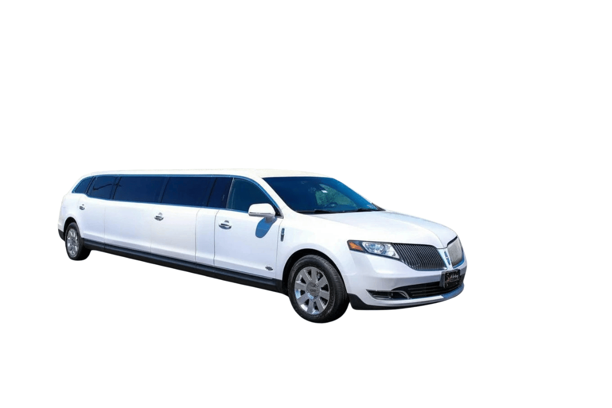 8 to 10 passenger white stretch limo NO BACKGROUND