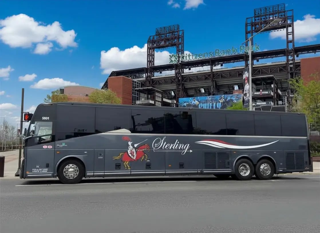 Motorcoach in front of Citizens Bank Field