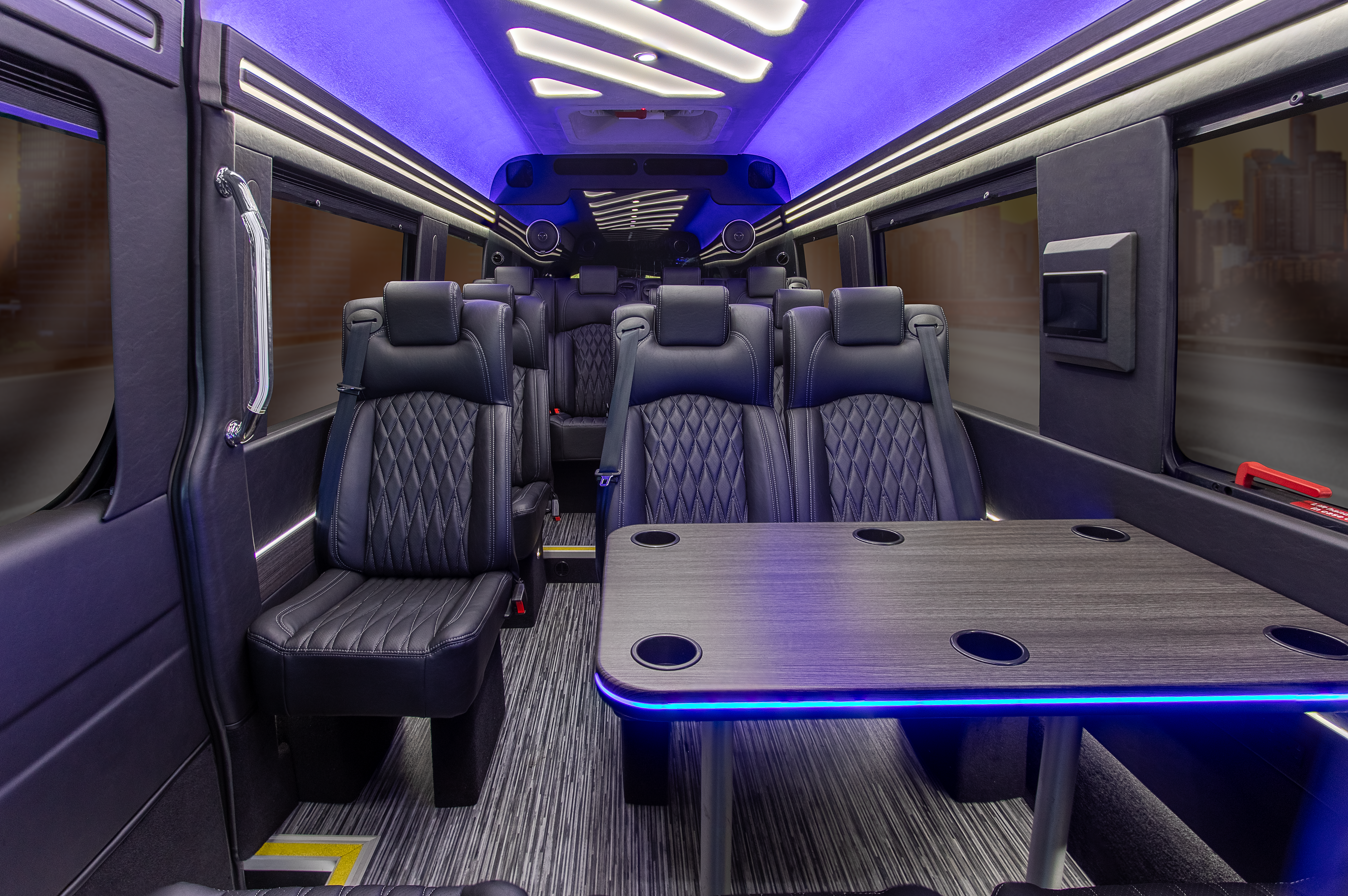 Executive Sprinter Interior blue lights
