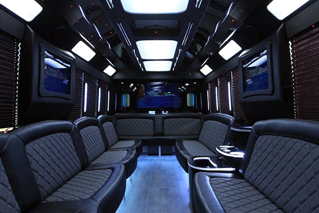 Interior party bus blue LED lights