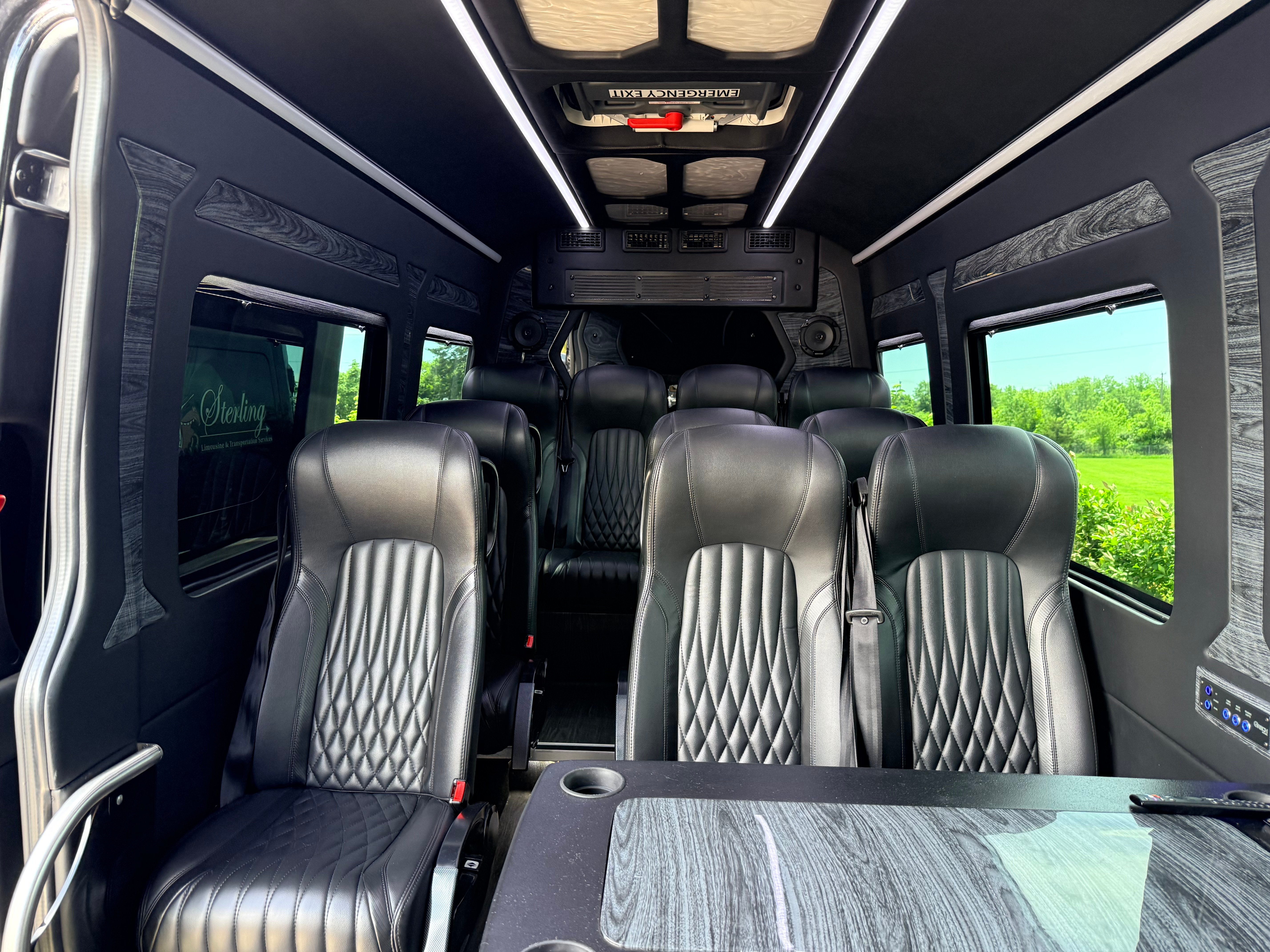 Executive sprinter interior close up of seats