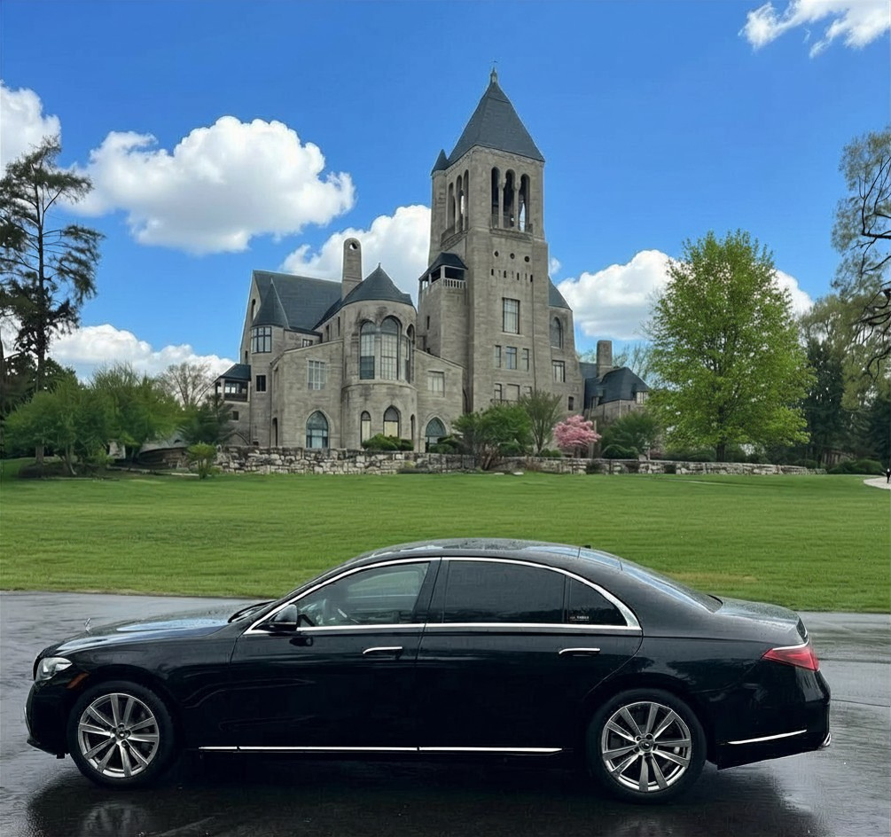 Mercedes-Benz S Class - in front of mansion - day Mercedes-Benz S Class - in front of mansion - day
