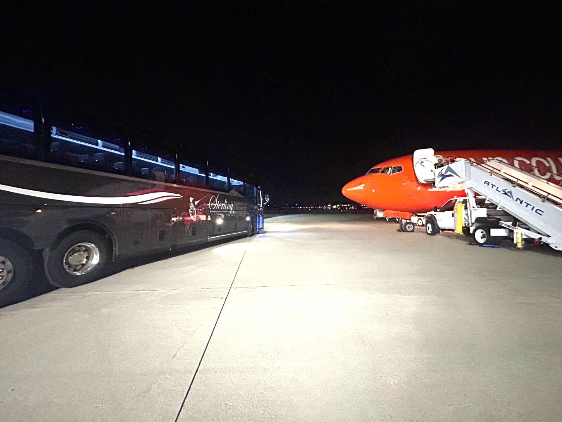 Private aviation Sterling Limousine Motorcoach on Tarmac