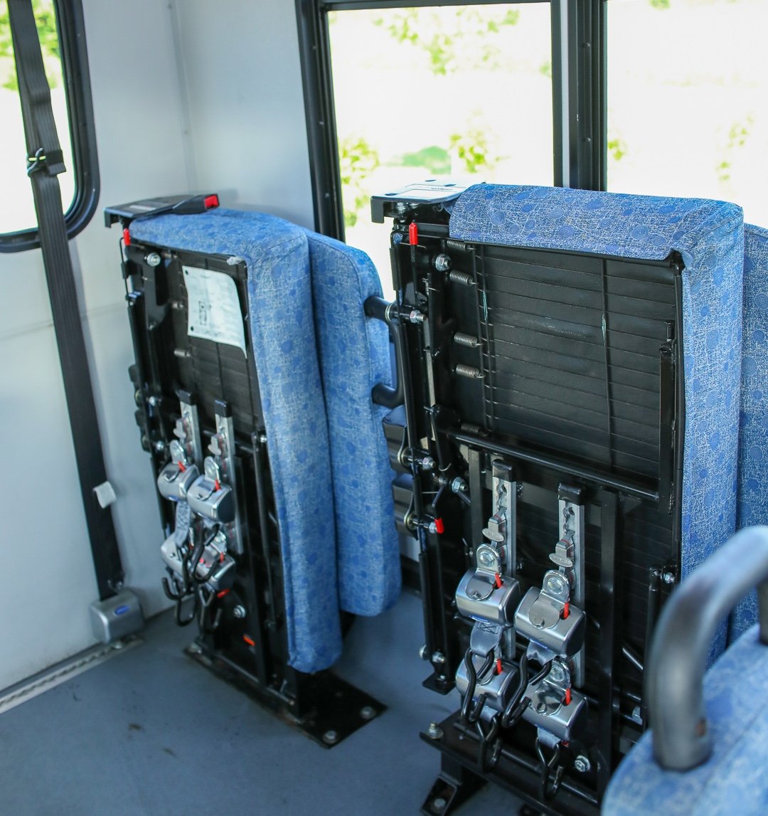 ADA mini-bus fold up seats
