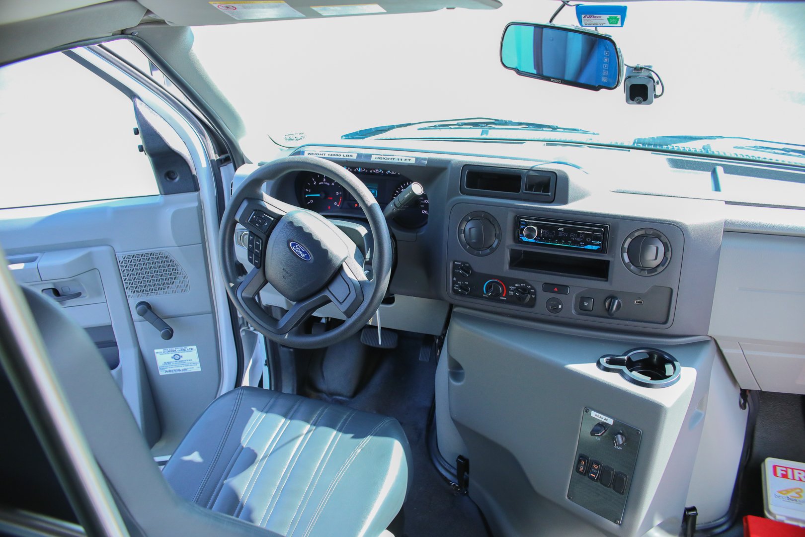 driver seat of 21-passenger mini-bus