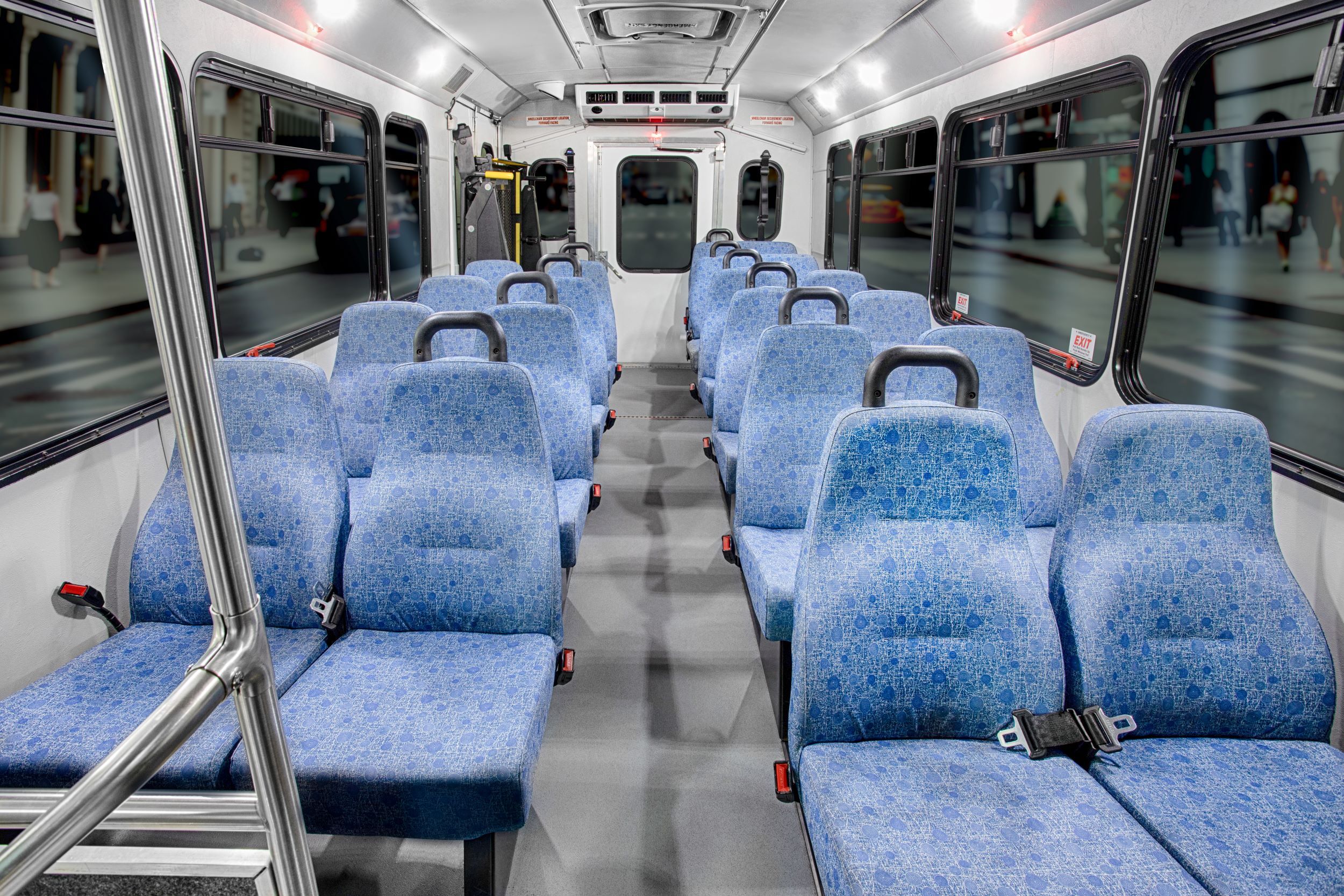 ADA Mini Bus interior seating wide angle