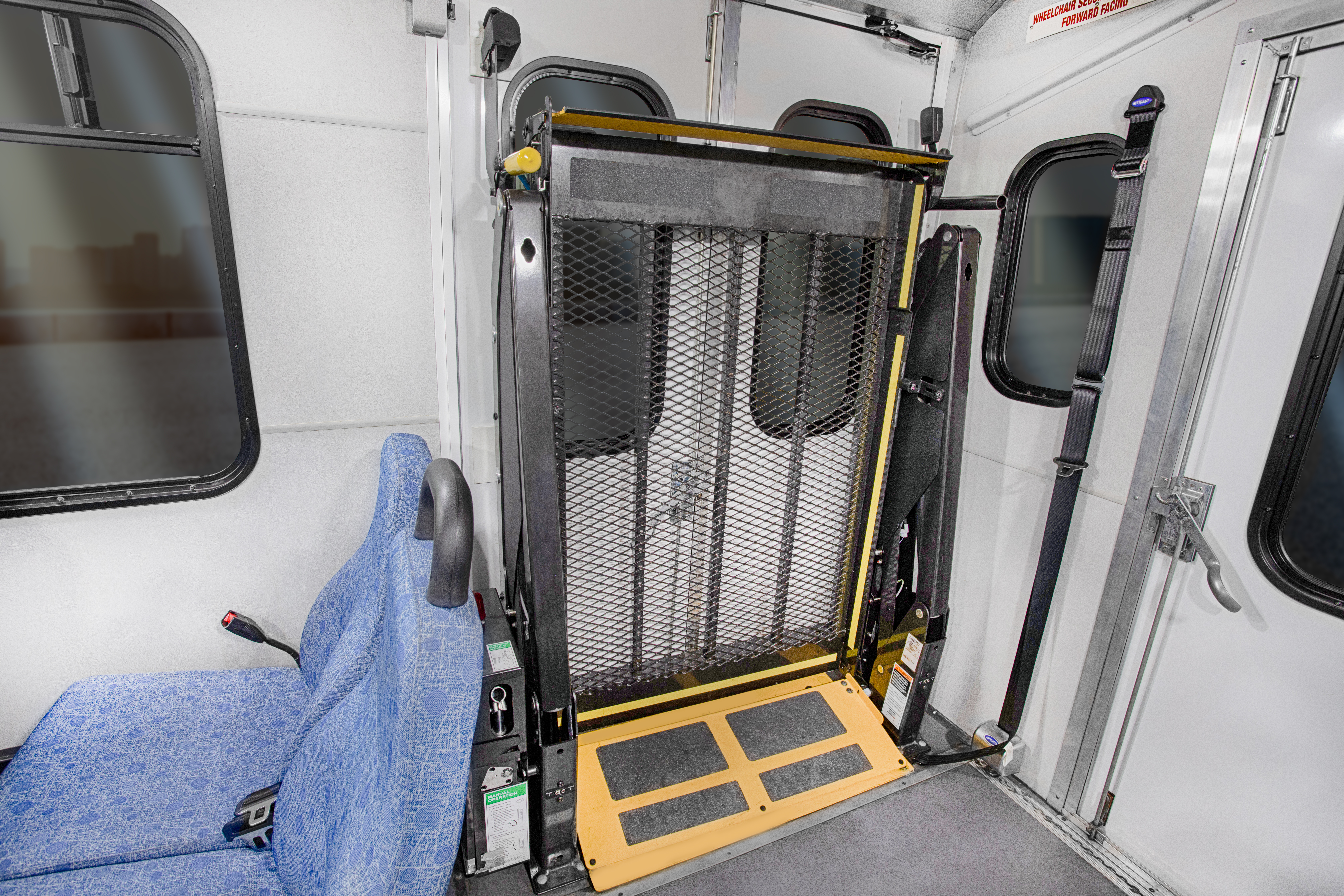 ADA mini-bus wheelchair ramp interior