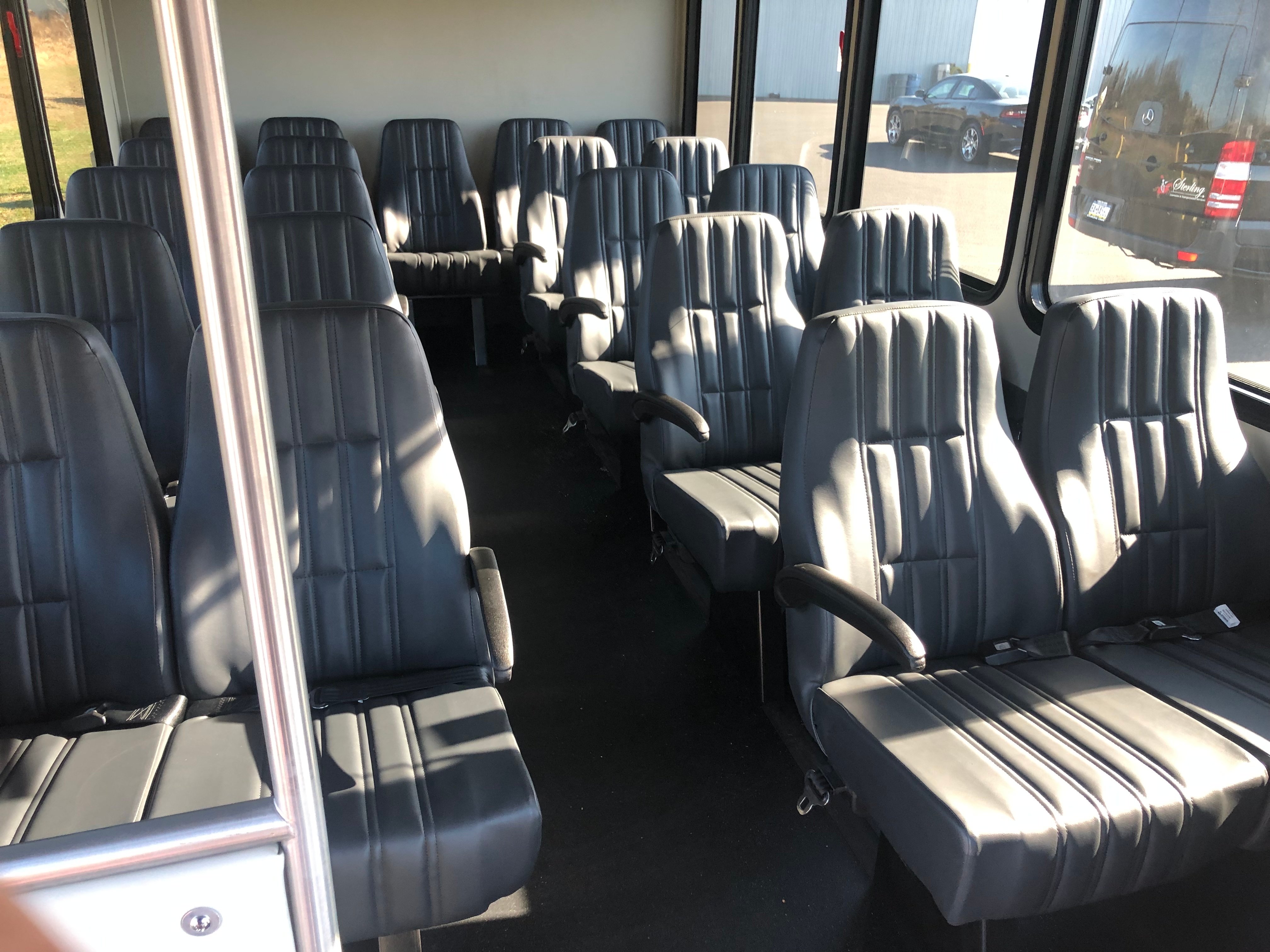 Interior of 21 passenger mini bus