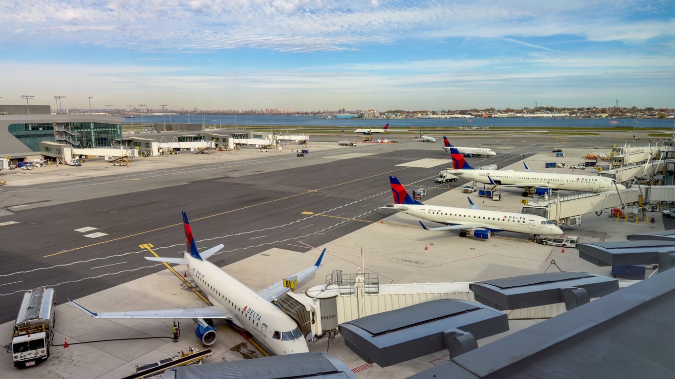 Airplanes on tarmac at gates